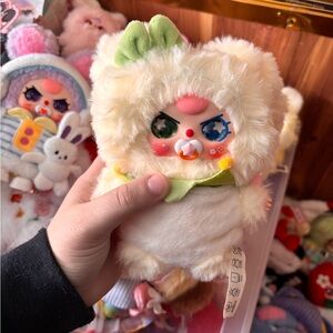 Cute Plush Toy with Green Bow